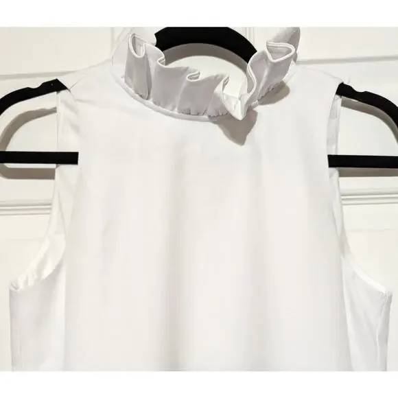 Tuckernuck White Blythe Dress Sleeveless Ruffle Collar Mini Dress Size Small (S)